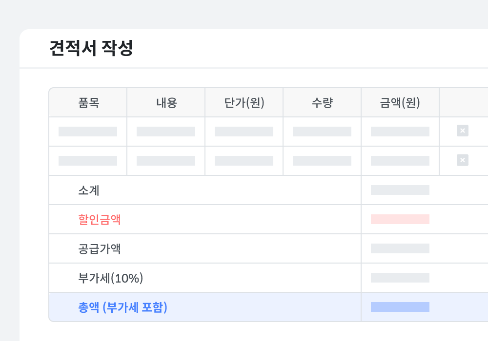 자동 계산으로 최종 금액 산정